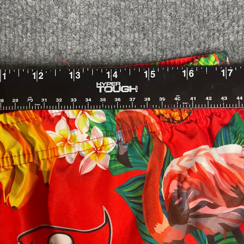 NFL Tampa Bay Buccaneers Mens Tropical Flamingo Swim Trunks Red Large Floral - Picture 8 of 10